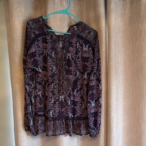 Xhilaration Purple Floral Blouse